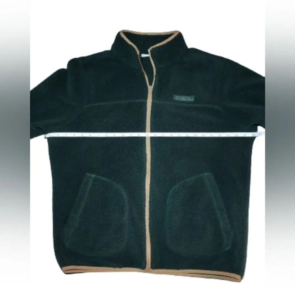 Columbia Rugged Ridge Sherpa Fleece Size Large Forest Green Hiking Travel Jacket - Picture 2 of 6